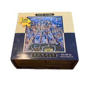 NEW Dowdle Folk Art 500 piece Jigsaw Puzzle New York City Skyline 16x20 NIB